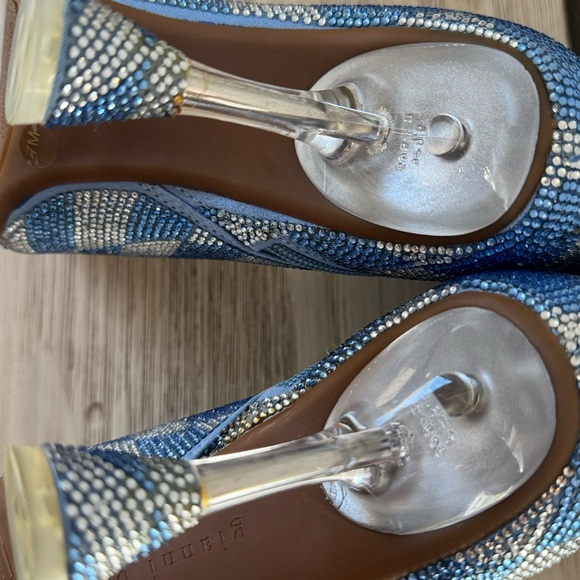 Giani Bini Elegant Blue and White Heeled Boots. Size 7 - Picture 5 of 11